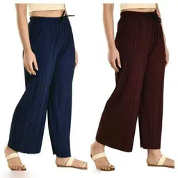 lehmus Women Relaxed Multicolor Cotton Blend Trousers-picture-10