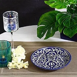 caffeine Ceramic Handmade Blue Mughal 10 inch_NEW PTD352 Dinner Plate-picture-35