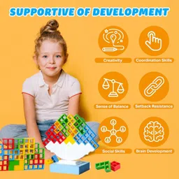 toyzaa Tetra Balancing Stacking Tower Toys, 2 players Balance Game image 2