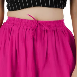 jaipuri print Women Flared Pink Viscose Rayon Trousers image 5