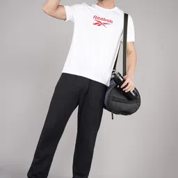 reebok Men Graphic Print Round Neck Polyester White T-Shirt image 2