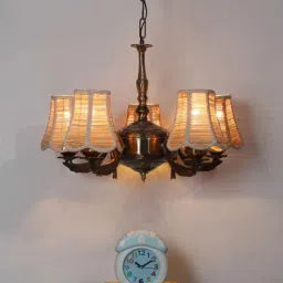 new era Devansh 05 Lights Bamboo Vintage shade with Antique Golden Chandelier -S-picture-20
