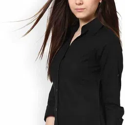 krisha collection Women Regular Fit Solid Spread Collar Casual Shirt image 3