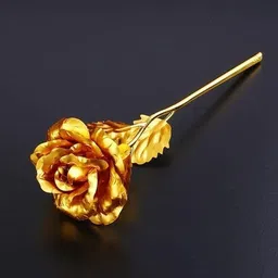shopvee Golden Foil Rose Flower with Luxury Gift Box – A Timeless Symbol of Love | Gold Rose Artificial Flower image 3