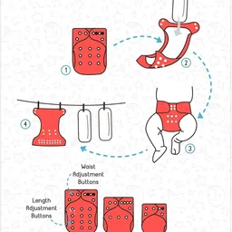ramyaa enterprises button Diaper +insert/RED45 image 5