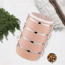 akr STYLISH BPA FREE LEAK PROOF STAINLESS STEEL 4 LAYER QUARDRUPLE LEAK PROOF LUNCH BOX 4 CONTAINER LUNCH BOX (2800ML ) 4 Containers Lunch Box-picture-25