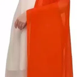 littlefly Chiffon Solid Orange Women Dupatta image 2