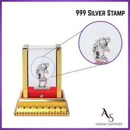 akshat sapphire 99.9% Pure Silver Lord Hanuman Idol with Acrylic Box for Pooja, office, Car Dash Decorative Showpiece - 3.8 cm image 2