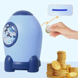vivid Rocket Piggy bank with digit password locking|Money bank for Kids| Gullaq Coin Bank image 3