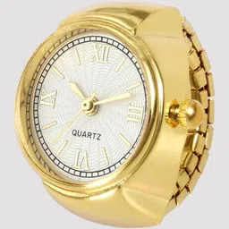 rappersshop Gold-Plated Adjustable Finger Ring Watch Brass Gold Plated Ring image 5