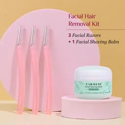 carmesi Combo Kit- 3 Facial Razors & 2-in-1 Pre Shave Facial Shaving Balm (50g) image 2