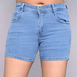 concept denim Dyed/Washed Women Denim Light Blue Denim Shorts-picture-10
