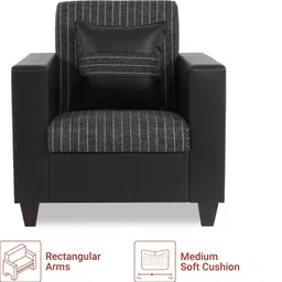 flipkart perfect homes Crete Leatherette and Fabric 3 + 1 + 1 Sofa Set image 5