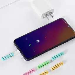 5teknova Highly Flexible Silicone Cable Protector Charger Spring Cable AZQ8 Cable Protector image 2