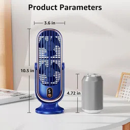 Bestor Portable USB Rechargeable Desk Fan 5-Speed Mini Cooling Fan Silent Brushless Motor LED Display Adjustable Tilt & Speed Compact & Powerful USB Fan image 2