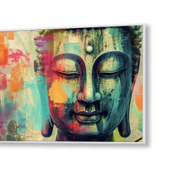 nestroots Canvas Framed Buddha Head Wall Painting image 4