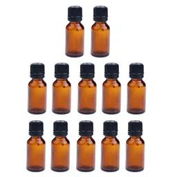 SAZ DEKOR® 2x12 Pieces Glass Essential Oil Refillable Brown Amber Bottles for Travel 15ML image 1