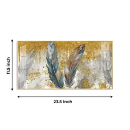 the next decor Feather Harmony Glass Finish Horizontal Wall Art image 2