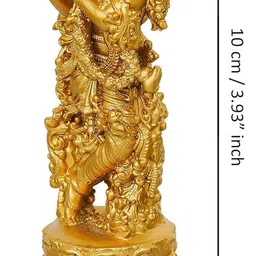 zencrafts Premium Flute Playing Krishna Statue for Car Dashboard Decorative Showpiece - 10 cm image 2
