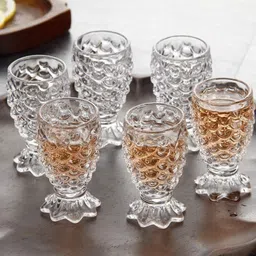 adigee (Pack of 6) Crystal Clear Pineapple Shaped Juice Glass Set of 6 Pieces, 220 ml Each(6 pcs) Glass Set Water/Juice Glass image 3