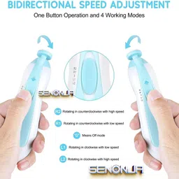 senonja 6-in-1 Safe Electric Baby Nail Trimmer Kit for Newborns, Toddlers-Whisper Quiet image 4