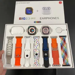 TECHMAZE I20 AMAZING BOOM COMBO Touch Watch Golden with 6 Strap Extra and 1 TWS Smartwatch image 5