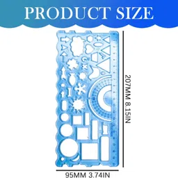 daizen's Multicolor Geometric Multi shape Ruler/Scale for Creative Art & Craft Ruler image 3