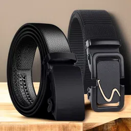 roadster Men Formal, Casual, Evening, Party Black Synthetic Belt image 1