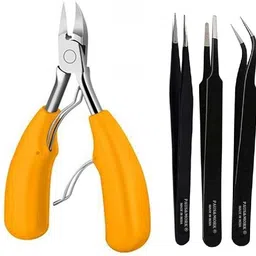 paus&mork Toe Nail Clipper for Ingrown Thick Toenails Pedicure Tool With 3 ESD Tweezers-picture-27