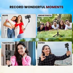 GUGGU Adjustable (Tripod) and (Selfie Stick) with Bluetooth Connectivity AW408 Tripod image 5