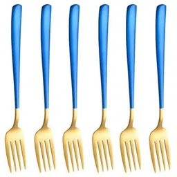 henij Titanium Plated Gold Dinner/Salad Forks Set Stainless Steel Dessert Fork, Dinner Fork, Fruit Fork, Salad Fork Set-picture-38