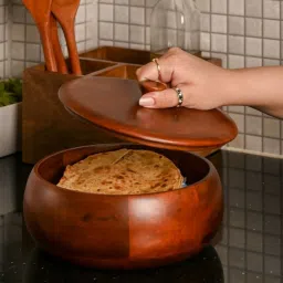 brick brown Brown Mahogany Wood Cassarole image 1