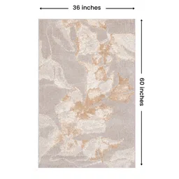 sapana carpet-mats Beige & Brown Abstract Polyester 3 x 5 Feet Machine Made Carpet image 2