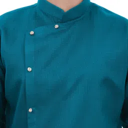 tibra collection Men Solid Cotton Blend Asymmetric Kurta image 4
