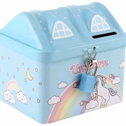 busy bear Unicorn Hut House Shape Piggy Bank Coin Safe | Storage Money Box For Kids Coin Bank-picture-14
