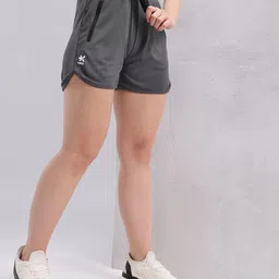 hrx by hrithik roshan Solid Women Grey Sports Shorts-picture-10