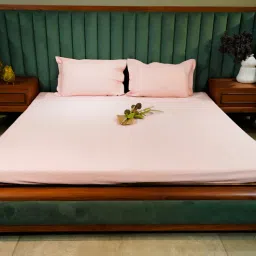aetherea world Baby Pink 500TC 100% Cotton Solid Bed Sheet Collection by Aethrea World-picture-32