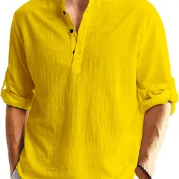univibe Men Solid Cotton Blend Straight Kurta-picture-10