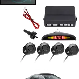 maties Universal Black 4pcs Reverse Parking Safety Sensor For Car-78 Black Waterproof Parking Sesnor With Led Display For Vehicle -78 Parking Sensor image 1