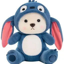 Hoodie Teddy Bear Soft Toy Cute Navy Blue Plush Stuffed Convertible Gift- 28 cm-image-76