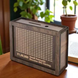 hootzilla 100000 Rs. Wooden Money Saving Box | Cash Saver Money Box with Counting Target Coin Bank-picture-15