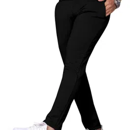 trending stellalifestyle Men Slim Fit Black Lycra Blend Trousers image 3