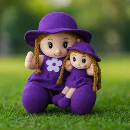 sonal soft toys Mother Daughter Doll for 2+ Years Kids Fine Stitching Plushies - 9 inch-picture-34