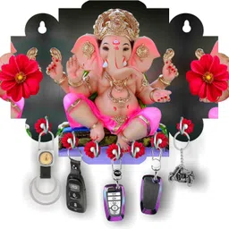 clk craft decent & attractive shree ganesha_MDF wooden keyholder Wood Key Holder-picture-21