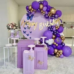 r g accessories Solid Metallic Purple Confetti balloon Combo kit 54 pcs-A Balloon image 5