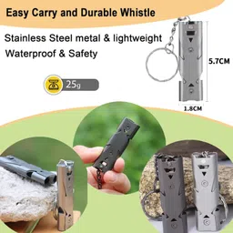 store2508 Whistle Emergency Safety Survival Whistle with Lanyard Keychain High Pitch Pealess Whistle image 2