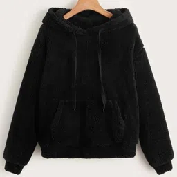 fairiano Women Full Sleeve Self Design Hooded Sweatshirt-picture-10