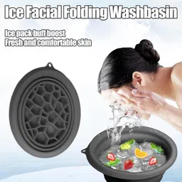 hm evotek Silicone Massage Bowl Silicone Ice Facial Bowl – Foldable, Built-in Tray, Home Spa & Travel Therapy-picture-16
