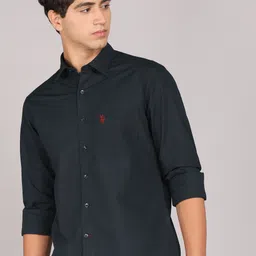 u.s. polo assn. Men Tailored Fit Solid Cut Away Collar Casual Shirt-picture-16