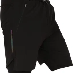 unbeatable Solid Men Black Regular Shorts, Gym Shorts, Sports Shorts, Running Shorts image 4
